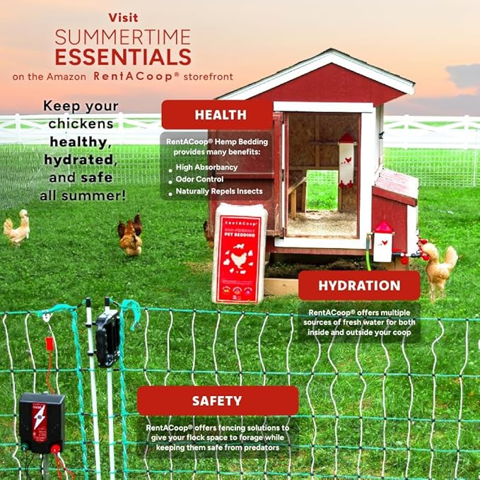 RentACoop Electric Fence Energizer (RAC60-0.6 Joules) - Plug-in Energizer for Electric Fence Netting Systems for Poultry, Chickens, Gardens, Goats, and Other Animals