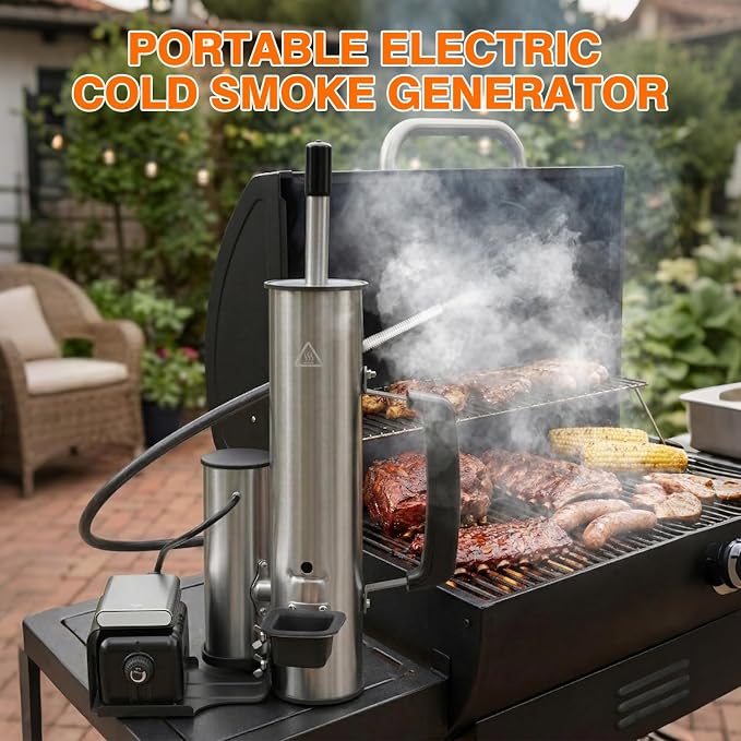 Cold Smoke Generator, 2026 Portable Electric Smoke Generator with Air Pump, Smoke Tube for Pellet Smoker, Cold Smoking Accessory for Cheese, Salmon, Adjustable Smoke Volume, Fits for Grills & Smokers