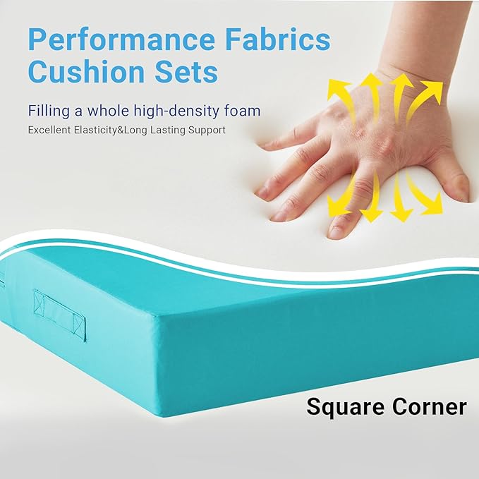 IPYNBAP Outdoor Cushions for Patio Furniture,Outdoor Seat Cushion Set 24 x 24 x 4 Inch,Waterproof & Fade Resistant Outdoor Chair Cushions,Deep Patio Chair Cushion with Removable Cover,Teal