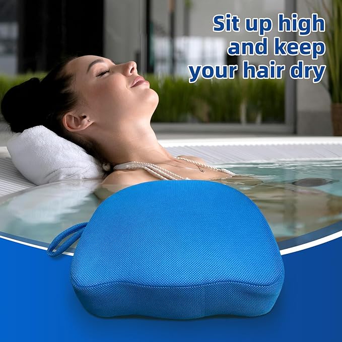 Hot Tub Booster Seat for Adults, Quick-Drying Portable Cushion with Weighted Module for Quick Sinking, Suitable for Hot Tub Booster Seat, Inflatable Hot Tub, Pool (2 Pack Blue)