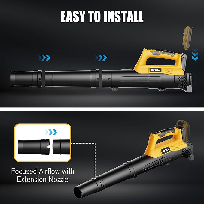 Ultra-Lightweight Cordless Leaf Blower(No Battery) Compatible with Dewalt 20V MAX Battery - 400 CFM/130 MPH Battery Powered Handheld Blower for Deck, Patio, Driveway,Yard,Garage Cleaning (Tool Only)
