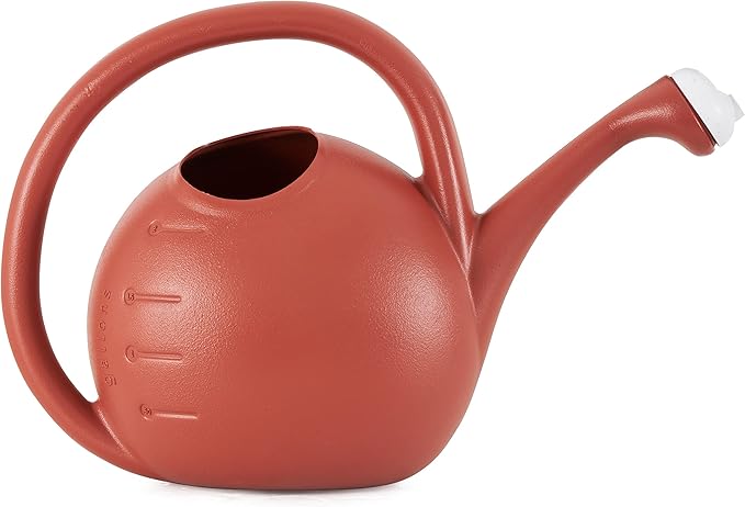 2 Gallon Plant Watering Can - Large Plastic Garden Water Pot with Dual Spray Options for Indoor Outdoor Plants Flower, Clay