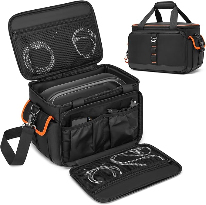 Travel Carrying Case for Jackery Explorer 1000/1000 v2, Solar Generator Case for Jackery & Accessories, Portable Power Station Bag with Waterproof Bottom, Strap & Pockets, Multiple Size