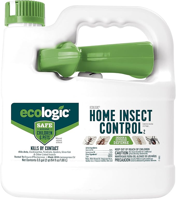 EcoLogic Home Insect Control 64 Ounces, Ready-To-Use Spray, Kills Ants, Cockroaches And Spiders