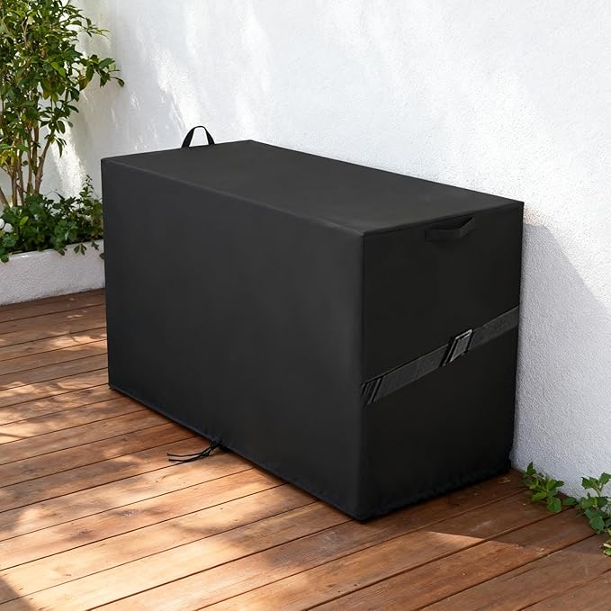 Outdoor Storage Box Cover，Waterproof Resin Storage Bin Cover Deck Box Covers-56"L x 26.8"W x 24"H