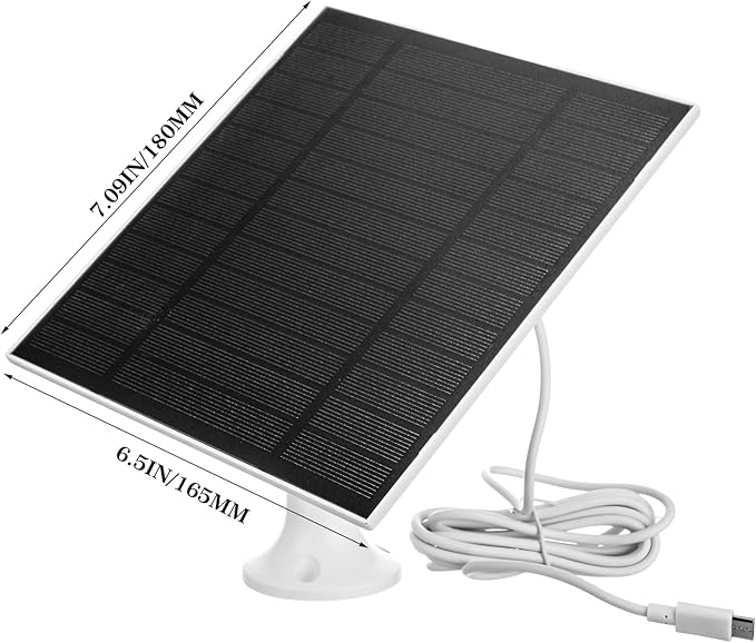 4 Pack 5w Solar Panels for Security Cameras Outdoor Waterproof Solar Panel for Ring Camera with Type-c and 360° Adjustable Safety Bracket Panel Charge Micro for Camera
