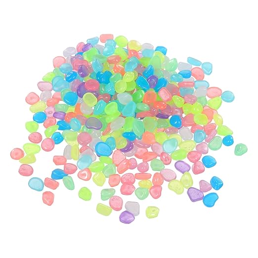 Glow in the Dark Stones, Luminous Pebbles Stones Glowing Rocks Decorative Light Up Pebbles 3000 Pcs & Multicolor -Fitting for (Fish Tank/Outdoor Garden Decor/Yard/Walkway)