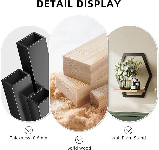 3 Packs Wall Plant Stand with Board (2 pack black)