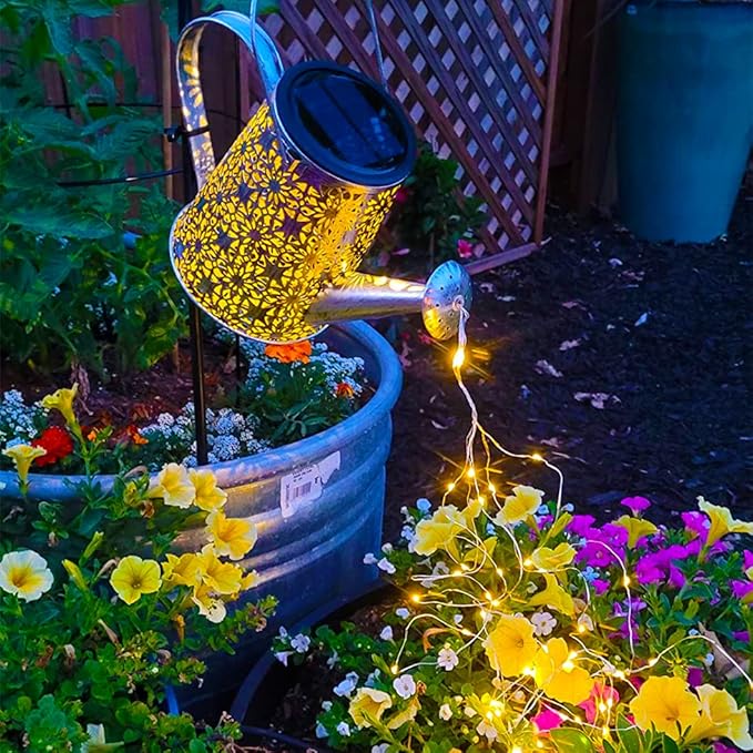 VOOKRY Solar Watering Can Lights, 2 Pack Retro Large Hanging Solar Lights Outdoor Decorative Waterproof Garden Decor for Outside Patio Yard Porch Lawn, Gifts for Mom Women Grandma Mother's Day