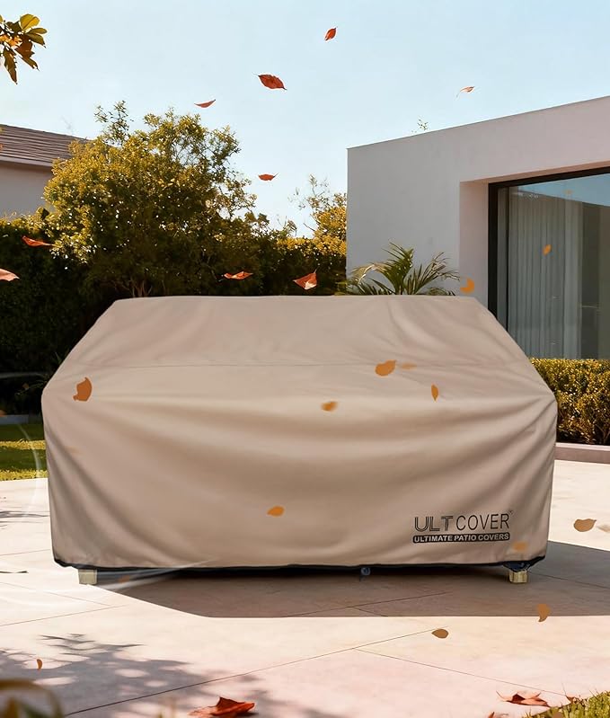 ULTCOVER Waterproof Outdoor Deep Seat Sofa Bench Cover 90W x 40D x 35H inch Patio Furniture Couch Cover