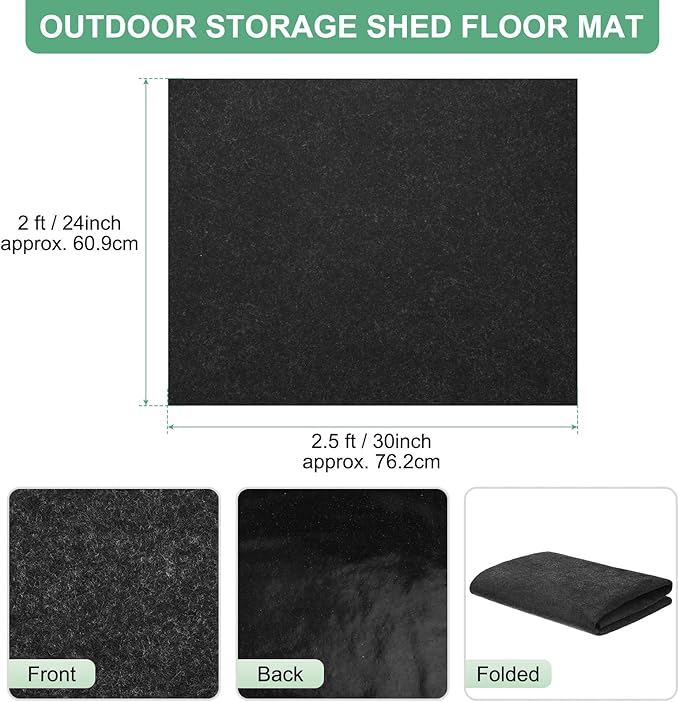 M METERXITY Outdoor Storage Shed Mat, 2x2.5 ft Waterproof Small Shed Flooring Mat for Patio Furniture Floor Protecting from Wear/Liquid/Dust/Oil, Non-Slip Carport Pad [Grey]