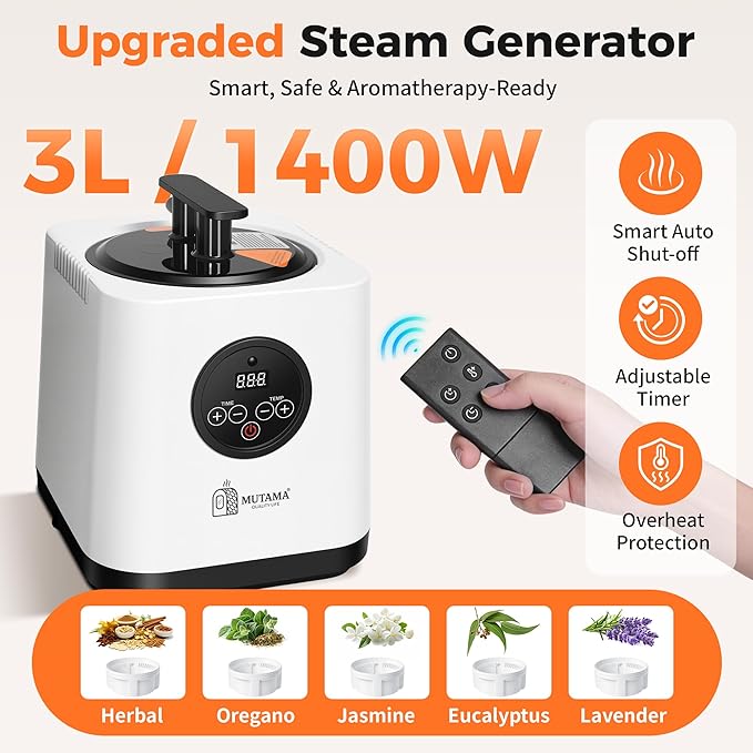 Sauna Box, 3L Portable Steam Sauna Tent for Home & Indoor Use, 1400w Personal Sauna Pod, Remote Control, Folding Chair, 15 Levels, 99-Min Timer,32" x 32" x 71"