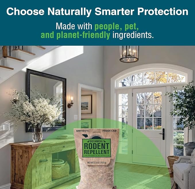 Fresh Cab Botanical Rodent Repellent - Environmentally Friendly, Keeps Mice Out, 16 Scent Pouches (4 Packs of 4)