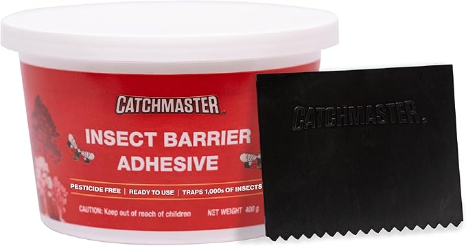 Catchmaster Tree Banding Insect Barrier DIY Kit, 15oz Pail & Spreader, Lanternfly & Ant Traps, Outdoor Adhesive Crawling Insect Trap to Protect Trees, Fruit & Plants