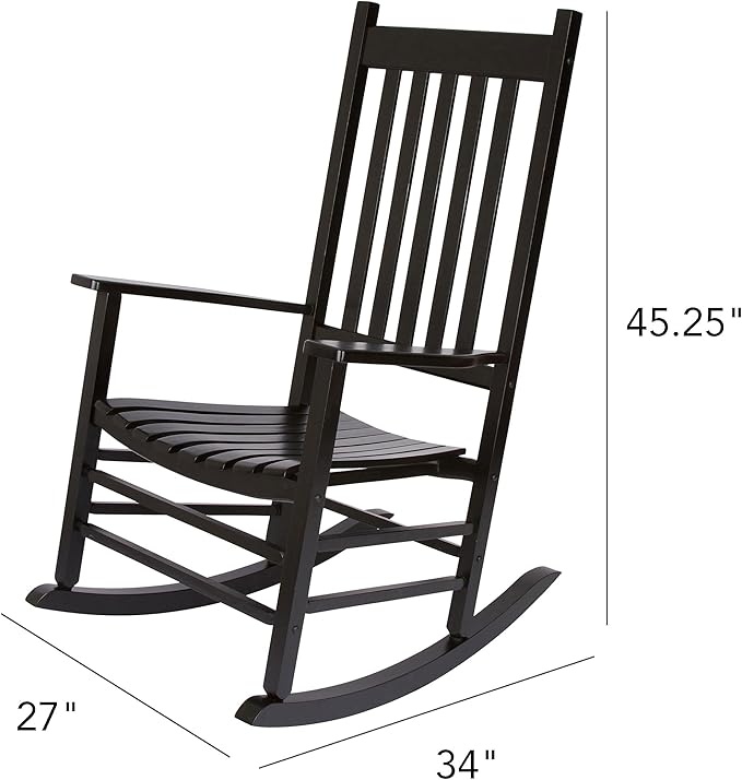Shine Company Vermont Rocking Chair, Classic Black