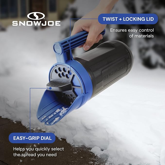 Snow Joe 3 Pack Handheld Multi-Purpose Spreader, 5 Lb Capacity - Adjustable Dial Flow Control for Ice Melt, Grass Seed, Fertilizer, and More, SJSPD1