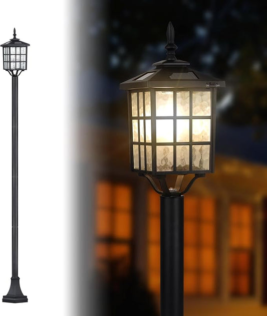 Solar Lamp Post Light, ST4324SS4 Outdoor Waterproof LED Street Floor Post Lights Solar Powered for Pathway Garden Driveway Landscape Backyard