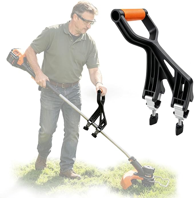 Axcoix Universal Shovel Handle Replacement, Adjustable Weed Trimmer Handle Extension, Ergonomic Back Saver Attachment Fit for Shovels Rakes String Trimmers Snow Shovels Gardening Tools