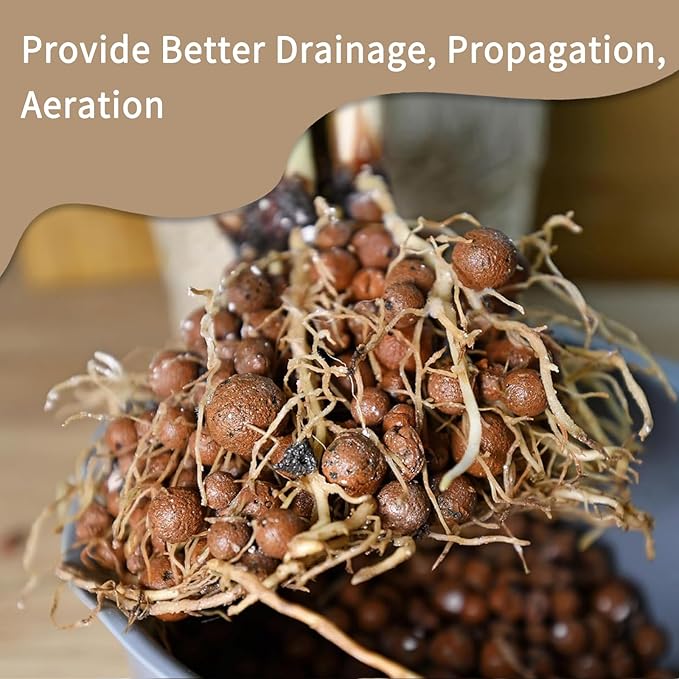 10LB Leca Clay Pebbles for Plants, Expanded Leca Balls for Indoor Plants, Orchid Potting Mix, Soil Amendment, Drainage, Easy Reusability, 4-16mm