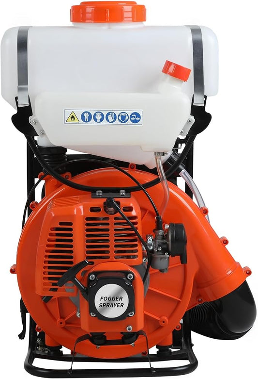 43cc Gas Backpack Fogger Sprayer, 2.13KW Gas Powered Mosquito Fogger, Yard Sprayers with 20L Tank, 39 Feet Spray Range, Foggers Machine for Critters Control & Gardening & Farming Orange