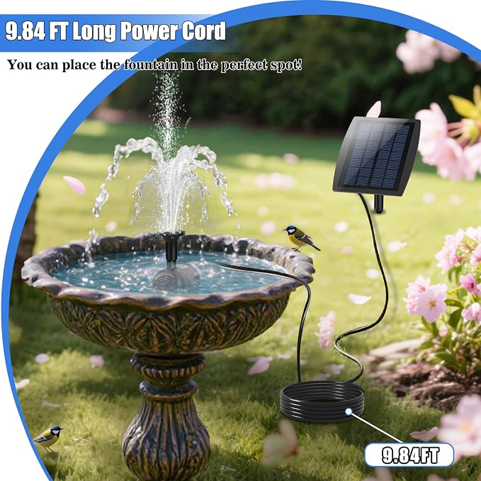 DDcafor Solar Fountain Pump for Bird Bath Solar Water Fountain 2.5W Bird Bath Water Pump Solar Powered Fountain Pump for Small Pond Garden Water Feature