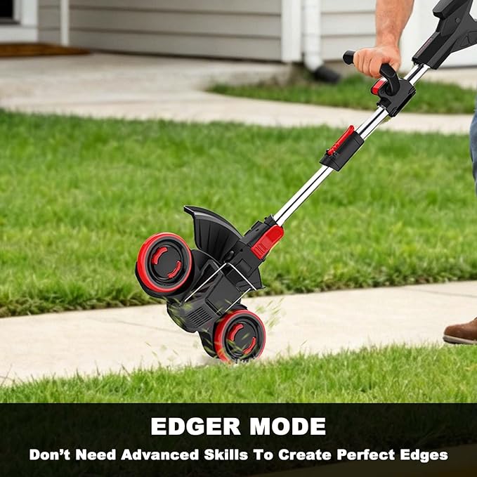 20V Cordless Weed Wacker with Brushless Motor, Electric Weed Wacker Battery Powered, 3-in-1 Brush Cutter & Edger & Lawn Mower with 5.2Ah Battery and Charger, 30+Mins, K&GO Force (One Battery)