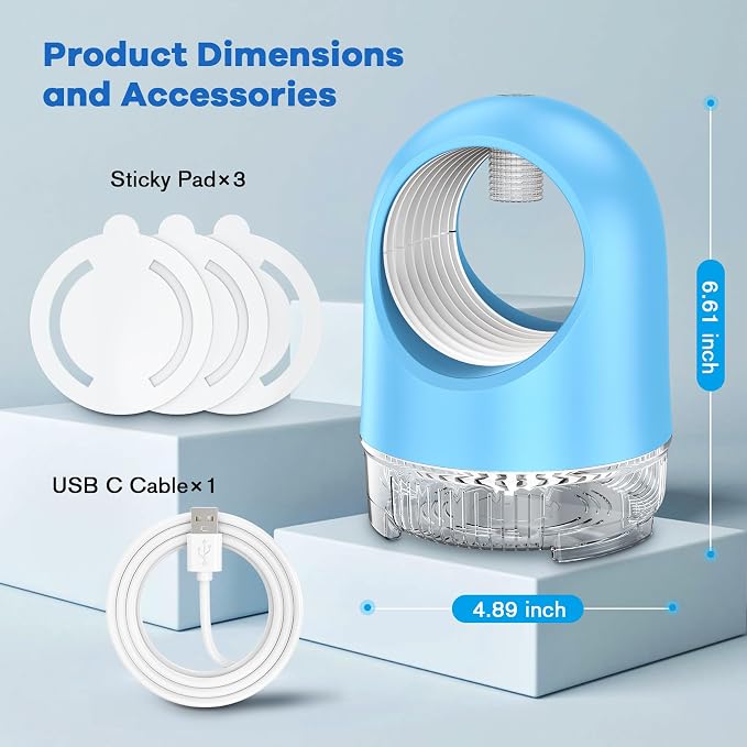 Indoor Fan-Powered Fruit Fly Trap – Electric Bug Catcher for Home, Effective Against Fruit Flies, Gnats, Mosquitoes & Moths