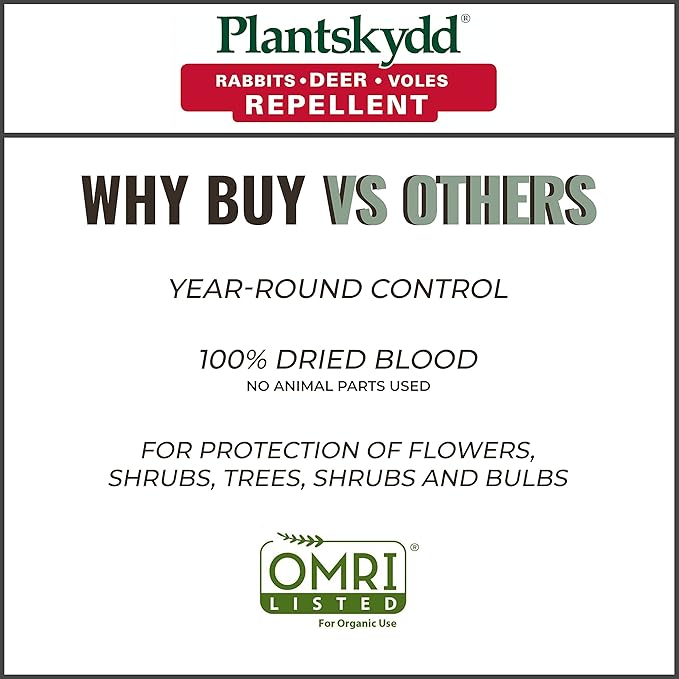 Plantskydd Animal Repellent - Repels Deer, Rabbits, Elk, Moose, Hares, Voles, Squirrels, Chipmunks and Other Herbivores; 3.5 LB Granular Shaker Jug (PS-VRD-3)