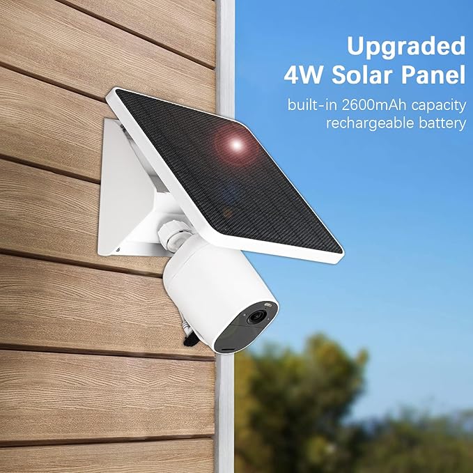 4W Solar Panel Charging Mount for Arlo Essential 2K (2nd Gen),Essential XL,Essential Spotlight,Arlo Pro 6/6 XL,Pro 4/3/2,Pro 5S 2K,Ultra 2,Ultra,IP67 Weatherproof Continuously for 365 Days-2Pack