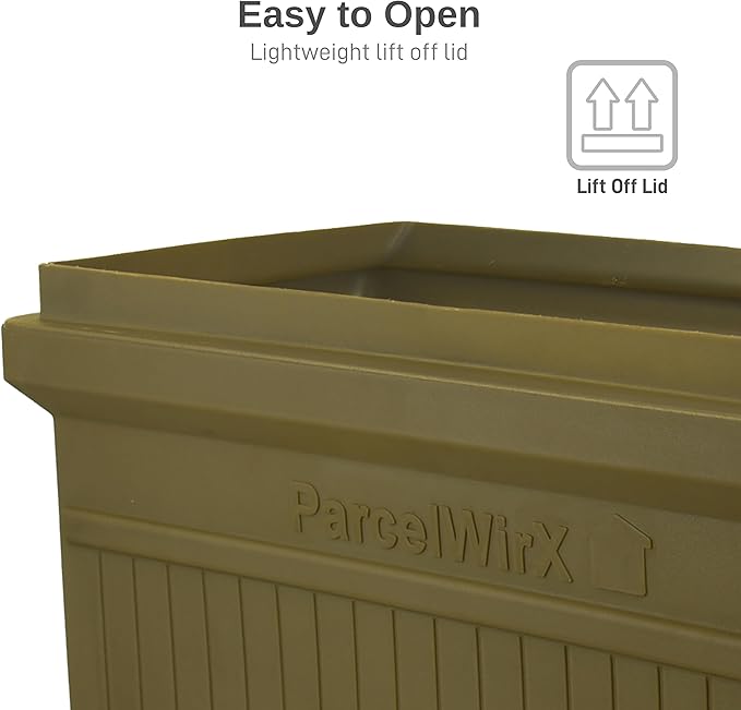 RTS Home Accents ParcelWirx Premium Horizontal Storage Cabinet/Package Delivery Box with Lift Off Lid, Oak