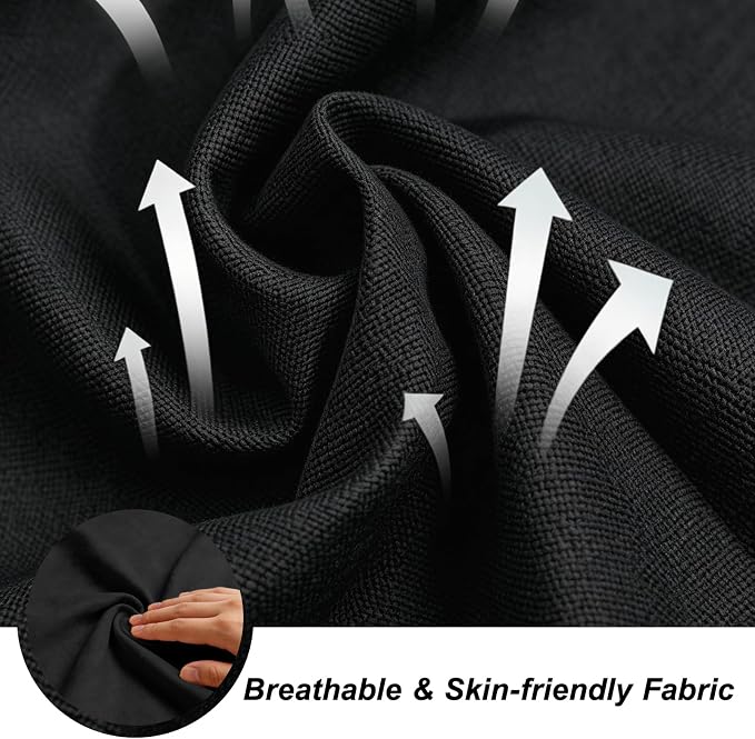 4-Piece Outdoor Patio Cushion Covers, Seat & Back Replacement Set, Covers Only for Patio Furniture, Porch, Deck, Balcony (4Pcs-Black, 24 * 24 * 4-inch)