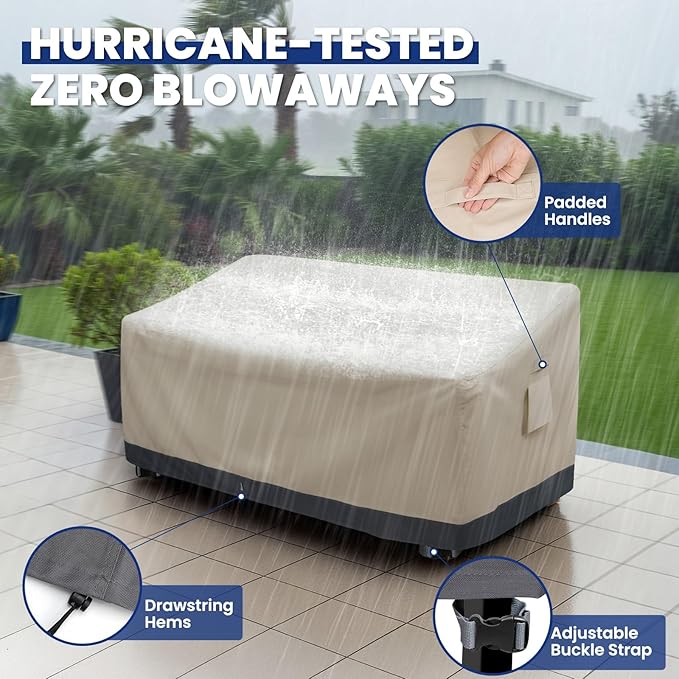 Extra Heavy Duty Outdoor Couch Cover Waterproof, Extra Large 3-Seater Patio Sofa Cover, Lawn Patio Furniture Covers with Air Vent, 93"W x 40"D x 35"H
