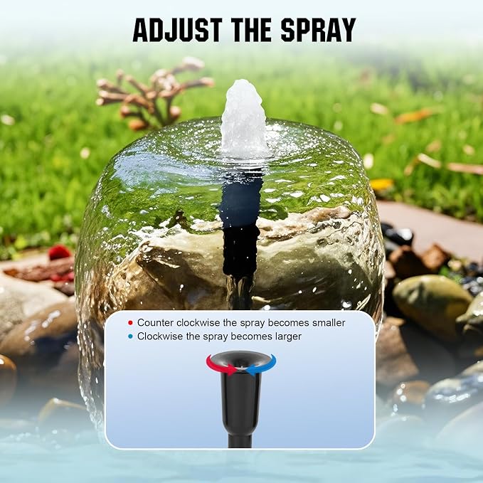 ECO-WORTHY Solar Water Fountain Pump Kit 216 GPH Flow 13W Adjustable Dry-Run Protection Solar Pond Pump Monocrystalline Solar Panel Powered Water Pump for Ponds, Garden, Waterfall, Pool, Birdbath