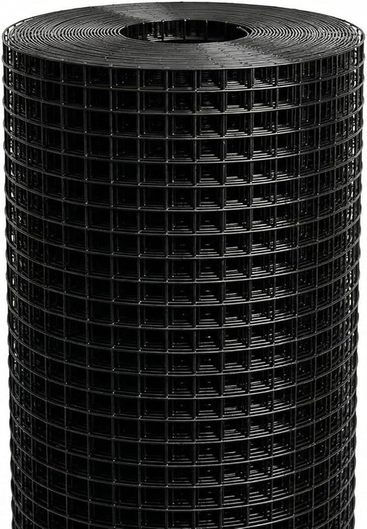 Black Hardware Cloth 1/2 Inch Mesh 72 Inch x 100 Foot 19-Gauge, Vinyl Coated (Inside Galvanized) – Chicken Wire Fencing, Wire Mesh Roll, Chicken Wire Mesh for Chicken Coop/Run, Garden Fence