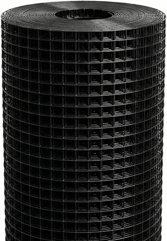 Black Vinyl Coated Hardware Cloth 1/2" Mesh 36" x 100' 19 Gauge (Inside Galvanized) – Wire Mesh Fencing Roll for Chicken Run Wire, Chicken Coop Wire, Garden Fencing, Rabbit Fence