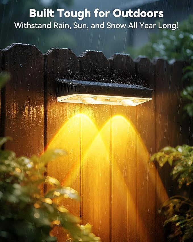 Solar Fence Lights Outdoor 12 Pack, 7 Fixed Colors & Color Changing Fence Lights Solar Powered, IP65 Waterproof Backyard Decoration for Patio, Deck, Pool, Step
