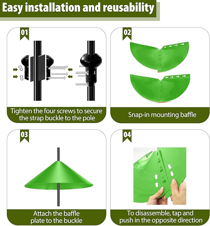 19 Extra Large Squirrel Baffle, Squirrel Proof Bird Feeders,Rodents Cage Accessories of Bird Houses, Squirrels Buster Bird Feeders(GrassGreen)