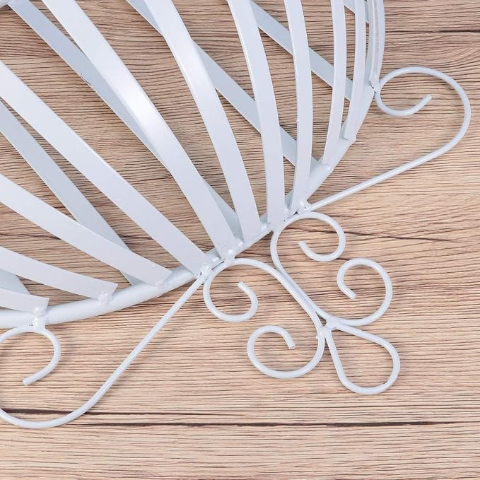 GANAZONO European Style Wall Mounted Flowerpot Rack Metal Plant Holder Half Round Hanging Planter for Balcony Garden Porch Decor 20.86X13.77X6.29 Inches