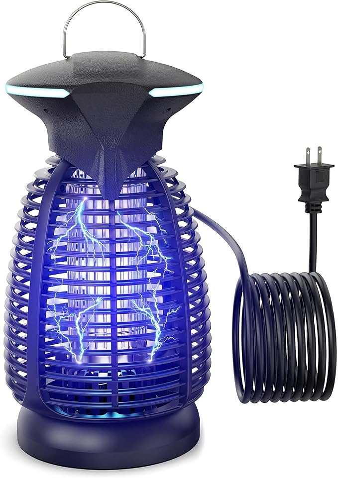 Electric Bug Zapper Outdoor - 4200V High Voltage Insect Killer Waterproof LED Light for Mosquito Fly Patio Porch Garage Backyard Home Indoor