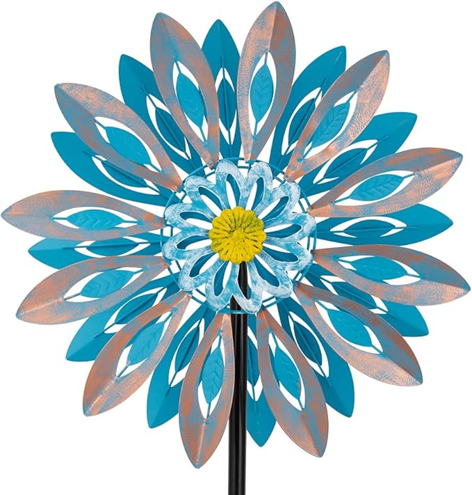 Viveta Wind Spinners,Large Outdoor Wind Sculpture, Metal Windmill | Double-Side, for Yard and Garden