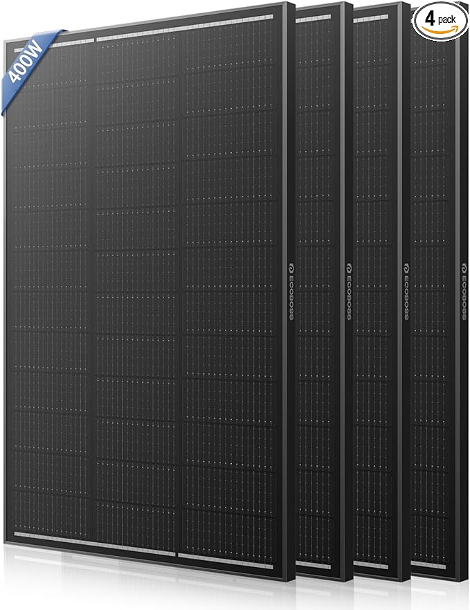 400 Watt Solar Panels, 4 PCS 100W High-Efficiency N-Type 16BB 12V Solar Panel Array, Monocrystalline Modules for RV Fleets, Farms, Large Off-Grid & Backup Power Systems