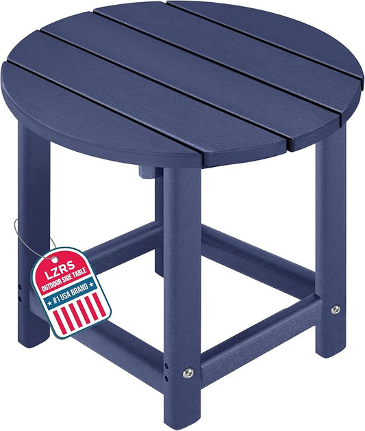 LZRS Adirondack Patio Side Table End Table, Outdoor Coffee Tables for Patio, Backyard,Pool, Indoor Companion, Easy Maintenance & Weather Resistant(Navy Blue)