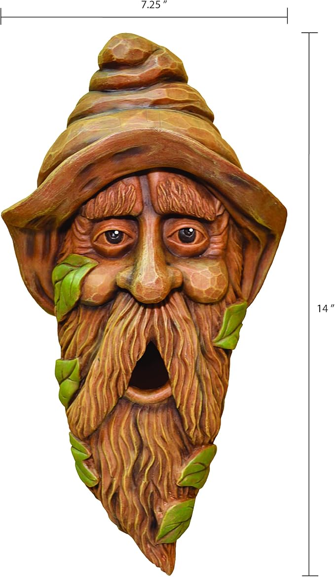 Red Carpet Studios Outdoor Tree Face Birdhouse, 14", Long Face Hank