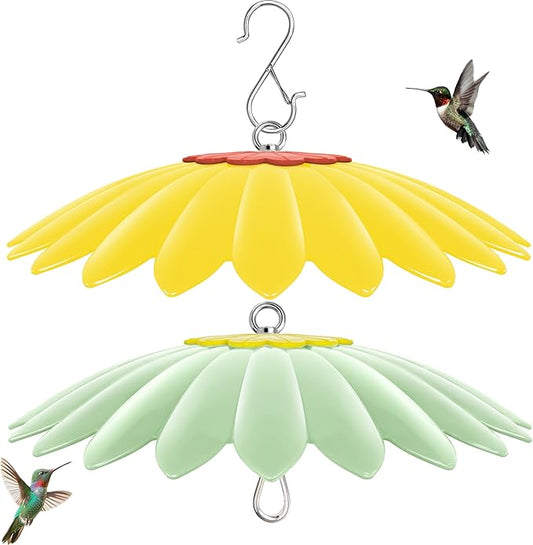 13.5 inch Bird Feeder Rain Guard,Hummingbird Feeder Shade Dome Cover,Umbrella Cover for Bird House for Outdoor,Squirrel Baffle,2 Pack(LightGreen,Yellow)