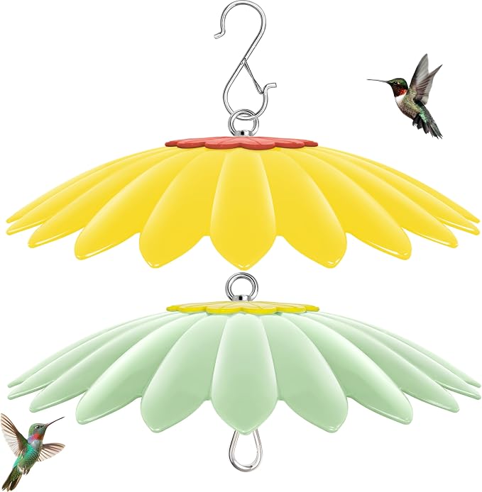 10.5 inch Bird Feeder Rain Guard,Hummingbird Feeder Shade Dome Cover,Umbrella Cover for Bird House for Outdoor,Squirrel Baffle,2 Pack(LightGreen,Yellow)