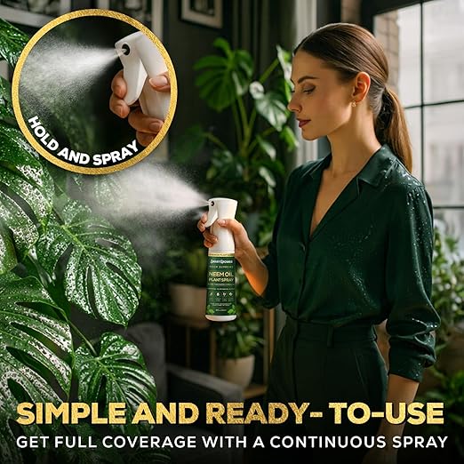 Neem Oil Spray for Plants Botanical Blend Premium Continuous Sprayer – Plant Wash with Natural Essential Oils, Ready-to-Use Plant Mister Spray for Gardens, Houseplants, Indoor & Outdoor – 10 oz