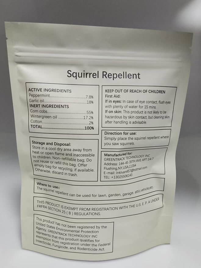 Squirrel Repellent Outdoor, Chipmunk Repellent, Squirrel Deterrent for Gardens/Attics/Cars/Bird Feeders, Get Rid of Chipmunk, Indoor Squirrel Repellant for Plant, 4 Packs