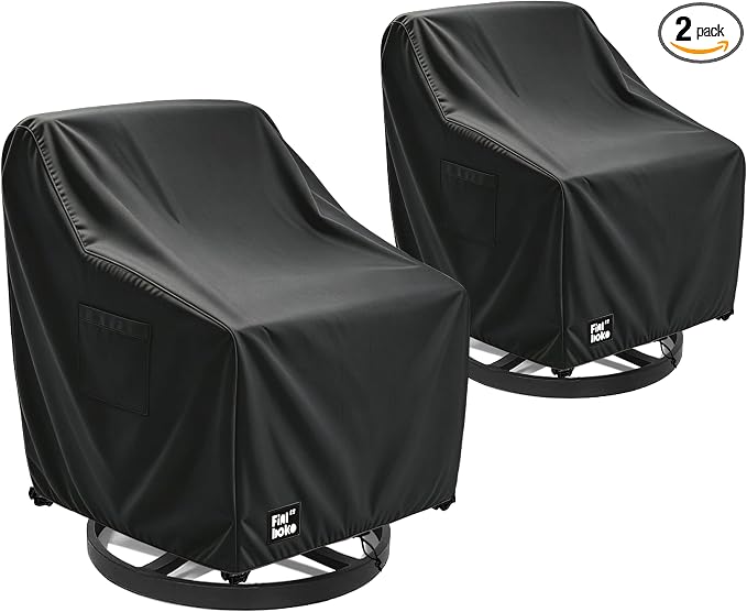 Patio Chair Covers 2 Pack,30Wx34Dx38H inches Outdoor Chair Covers,100% Waterproof Heavy Duty Outdoor Furniture Covers Waterproof,Black Minimalism Style Patio Furniture Cover