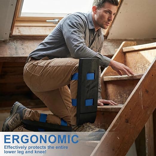 Toe Knee Crawler Knee Pads For Attic, High-Density Foam Material, 60 Degree Hardness, Non-Slip Wide Straps, Comfortable, Lightweight, Effective Protection for Knees and Shins, Ideal for Crawling Work,.