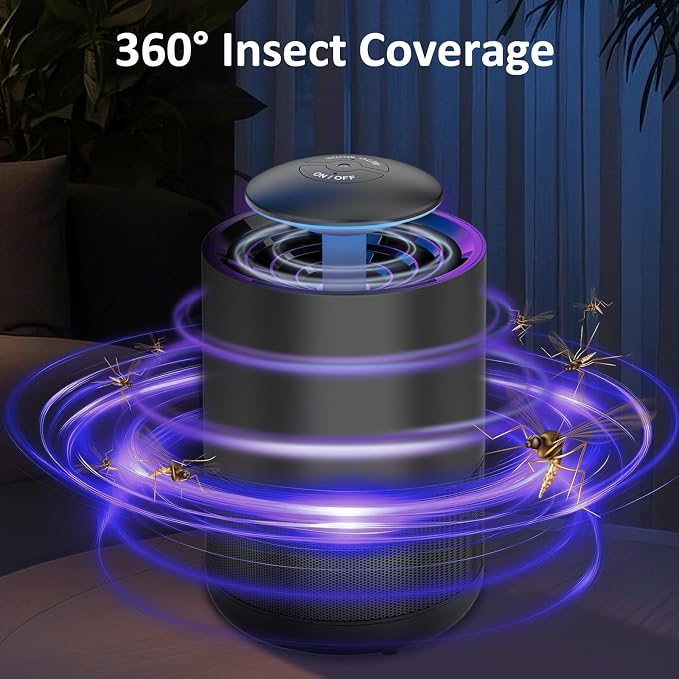 CXRUY Indoor Insect Trap - Fly Traps Catcher for Mosquito, Fruit Flies, Gnat, Moth, Fly Killer Bug Trap with UV Light Black